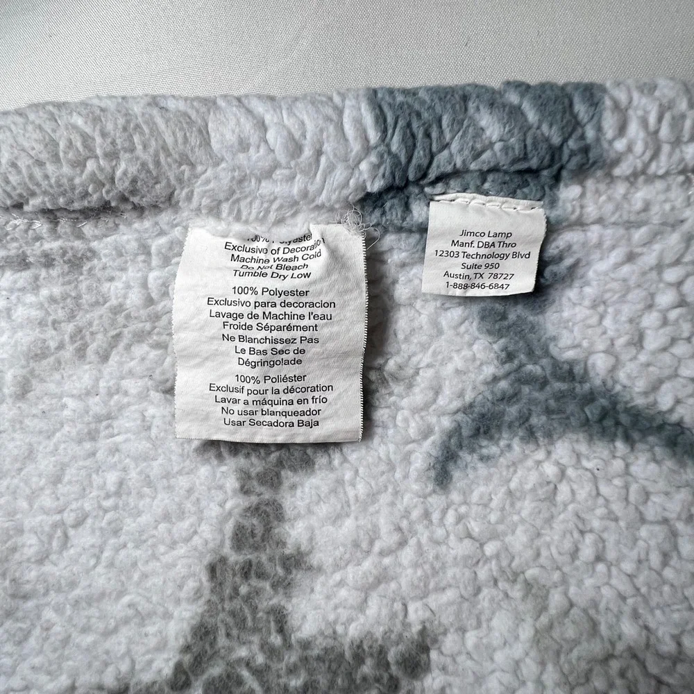 THRO Shark Baby Blanket 28x40 Loft Fleece Nursery Decor Gray White Monochrome
